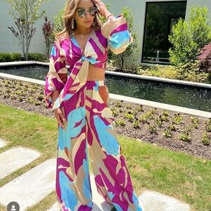 Vibrant Abstract Two-Piece Set